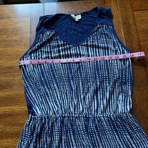 Anthropologie Deletta Janie Jersey Dress Blue Motif White Women’s Medium - Picture 10 of 12